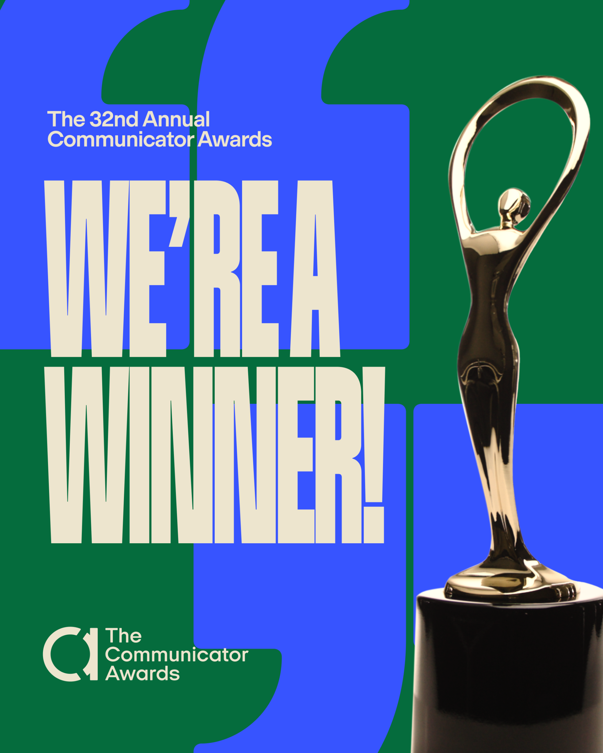 "We're a Winner" Badge (Blue)