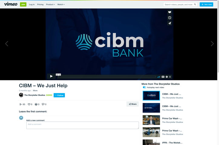 CIBM Bank "We just help" Brand Video by The Storyteller Studios, Inc.