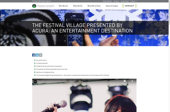 The Festival Village Presented by Acura by George P. Johnson Experience Marketing