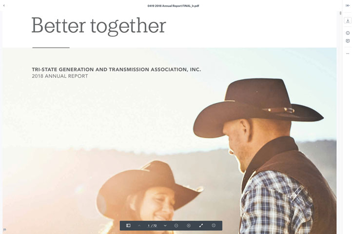 2019 Annual Report - Better Together by Tri-State Generation & Transmission Association, Inc.