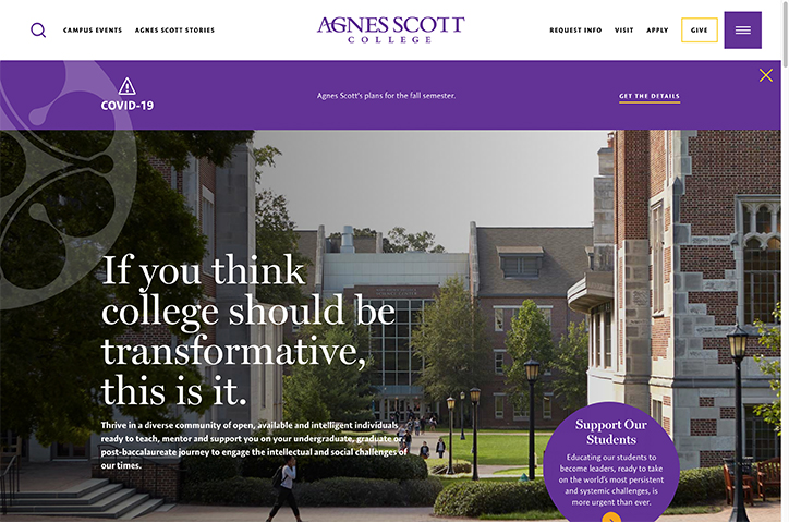 Agnes Scott College Website Redesign by mStoner, Inc.