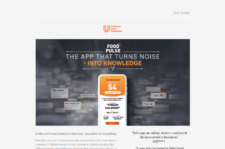 Food Pulse - The App that Turns Noise into Knowledge by McCANN Worldgroup (S) Pte Ltd