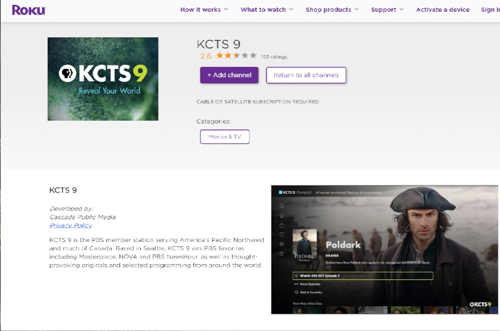 KCTS 9 (PBS) Roku App by Phase2
