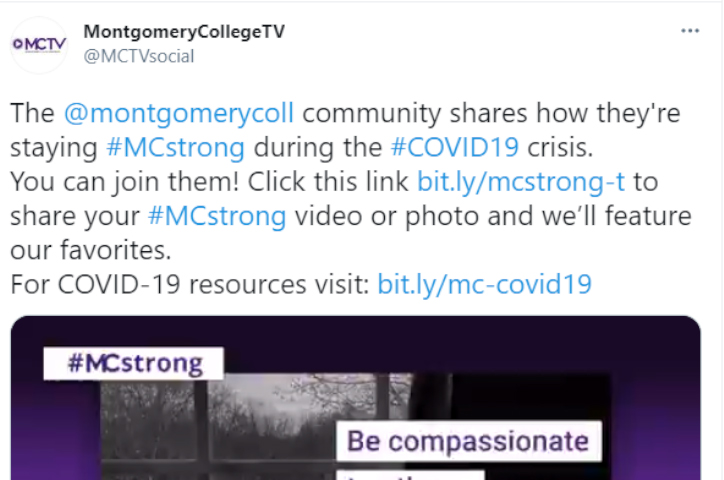 #socialdistancingtogether promo video by Montgomery College TV