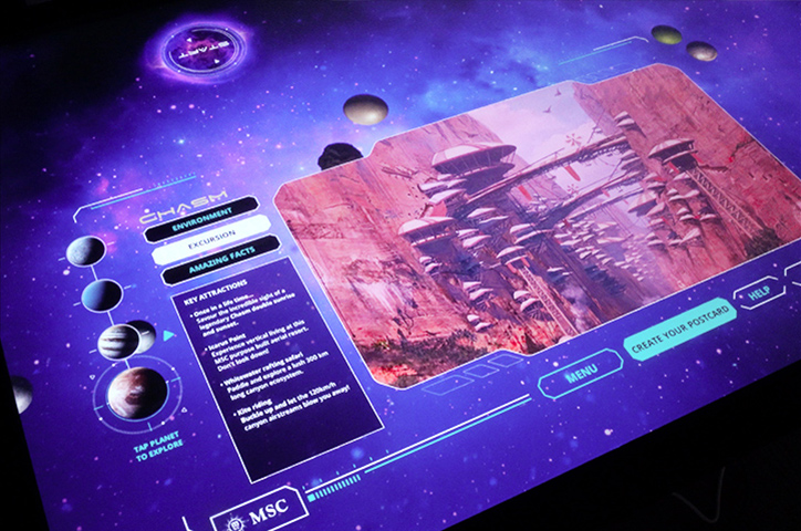 Galactic Tour Touch Table experience - Art Direction by Ouno Creative