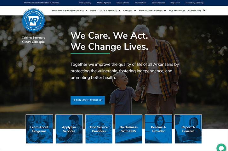 Arkansas Department of Human Services Website by Tyler Tech Arkansas