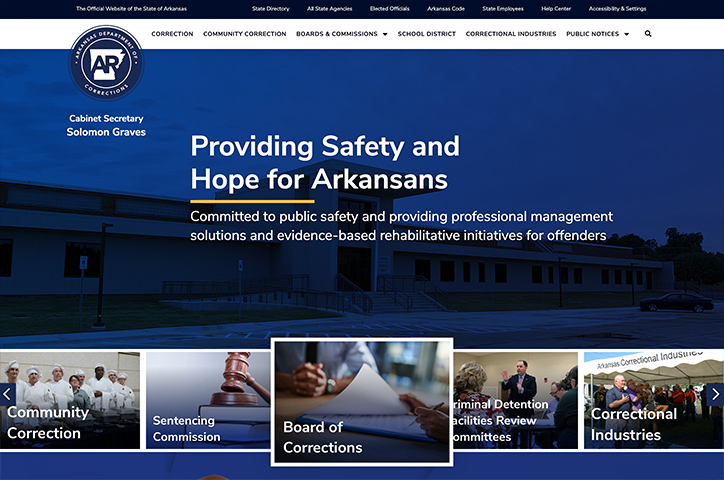 Arkansas Department of Corrections Website by Tyler Tech Arkansas