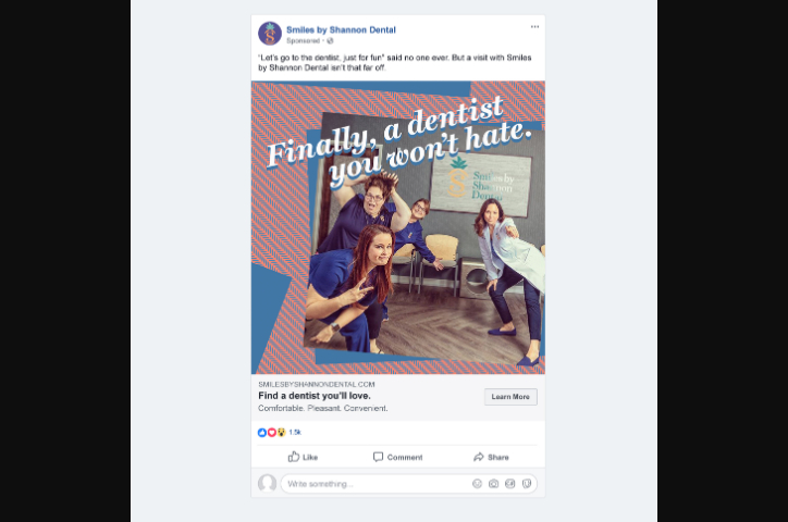 "A Dentist You Won't Hate" Facebook Ad by PPO&S
