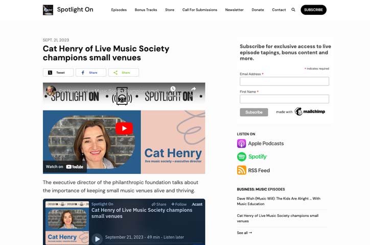 Spotlight On: Cat Henry of Live Music Society champions small venues by 23 Media Ventures LLC