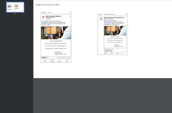 Bridges from school to work social post by Bank of America