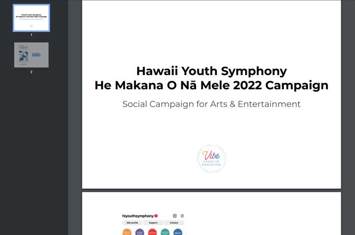 Hawaii Youth Symphony He Makana O Na Mele by Vibe Creative