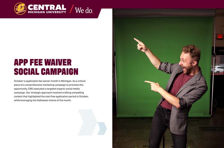 App Fee Waiver Campaign by Central Michigan University