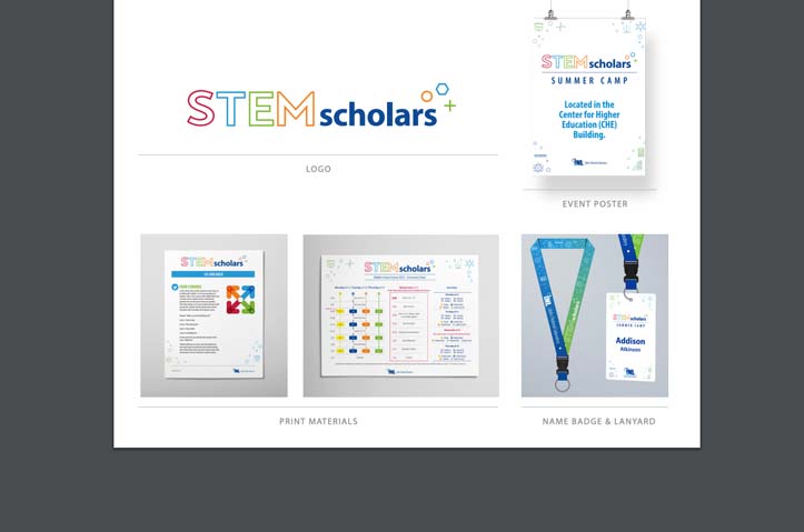 Branding and promotional materials for STEM Scholars Summer Camp at Idaho National Laboratory by RED, Inc. Communications