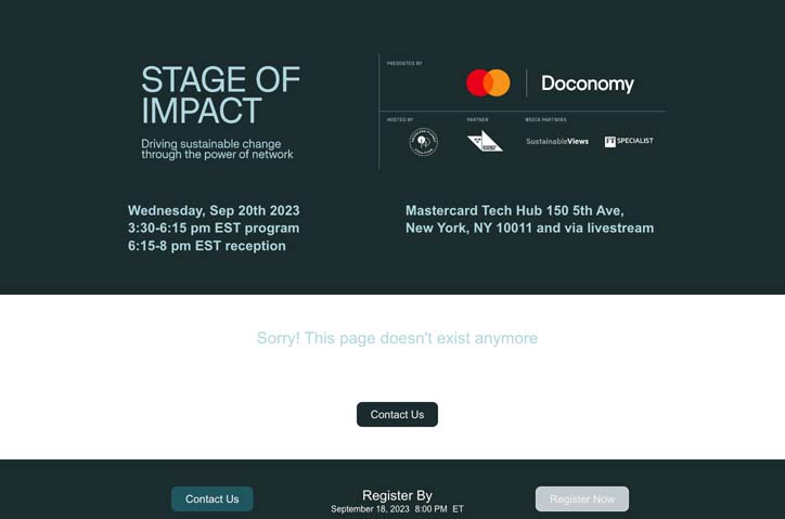 NYC Climate Week 2023 - Mastercard and Doconomy's 'Stage of Impact' by Mastercard