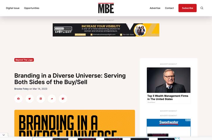 2023 MBE Magazine: Beyond the Logo - Strategic Brand Insights Series by Jayne Agency LLC