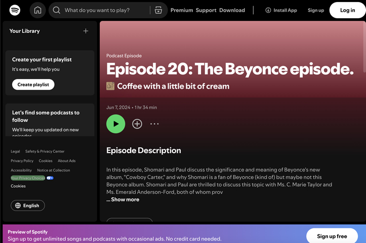 Coffee with a little bit of cream - The Beyonce Episode by Bellevue High School