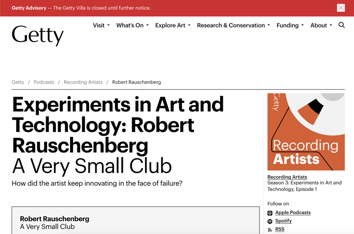 Robert Rauschenberg: A Very Small Club by J. Paul Getty Trust
