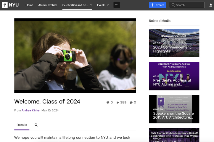 Welcome, NYU Class of 2024 by New York University Office of Alumni Relations