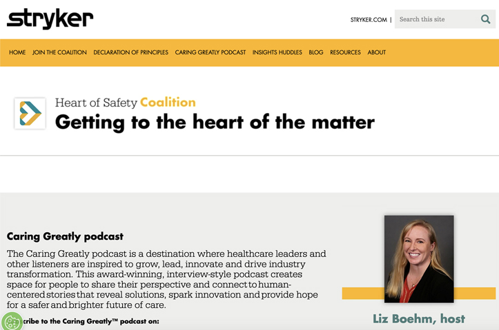 Caring Greatly podcast by Stryker's Heart of Safety Coalition