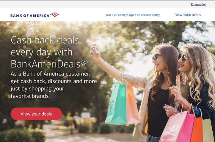 BankAmeriDeals Landing Page by Bank of America