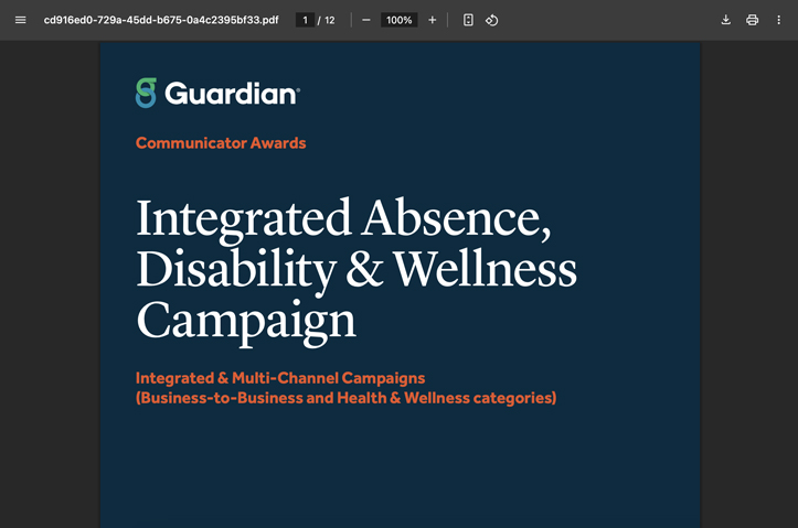 Integrated Absence, Disability & Wellness Campaign by Guardian