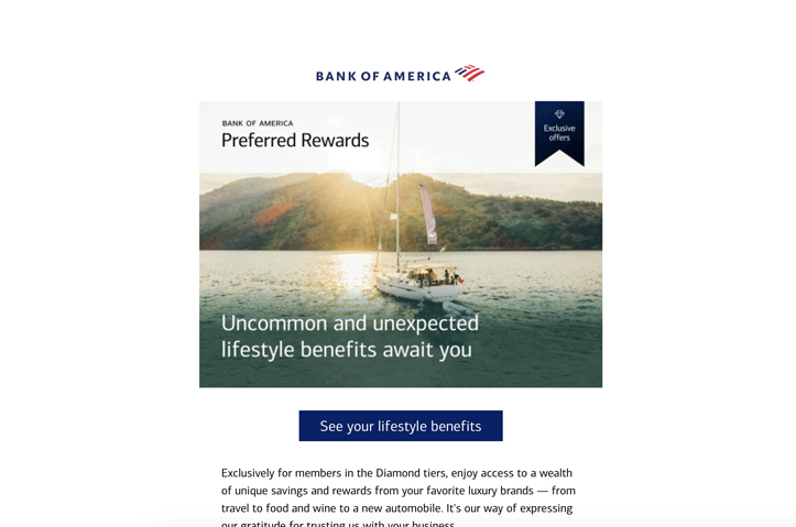 Preferred Rewards Lifestyle Benefits Email Series by Bank of America