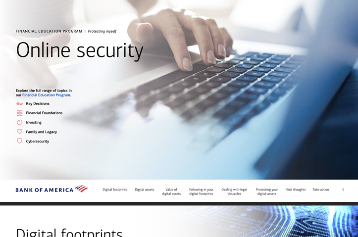 Financial Education Program Online Security Brochure by Bank of America