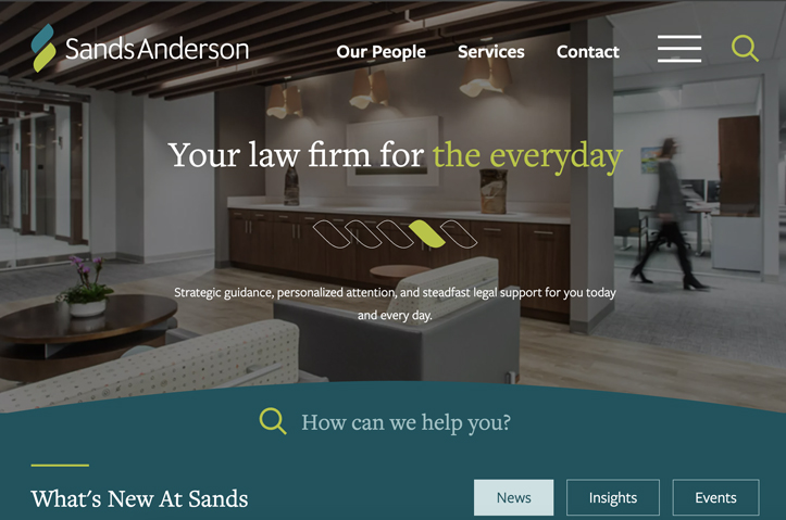 Sands Anderson Website by Firmseek