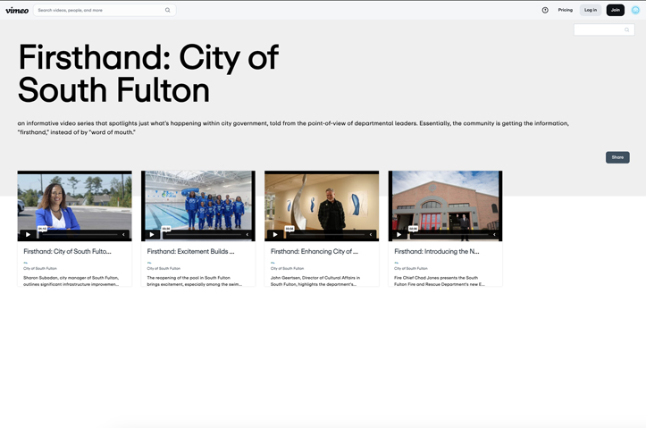 Firsthand Video - Local Government Communications by City of South Fulton