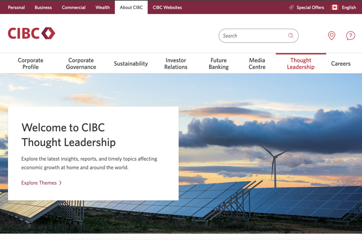 CIBC Thought Leadership Portal by Dog and Pony Studios Inc.