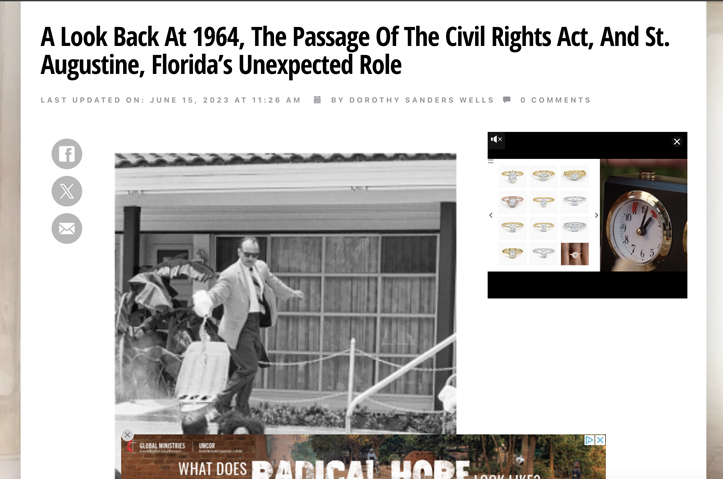 A look back at 1964, the Passage of the Civil Rights Act, and St. Augustine, Florida’s Unexpected Role by Patheos