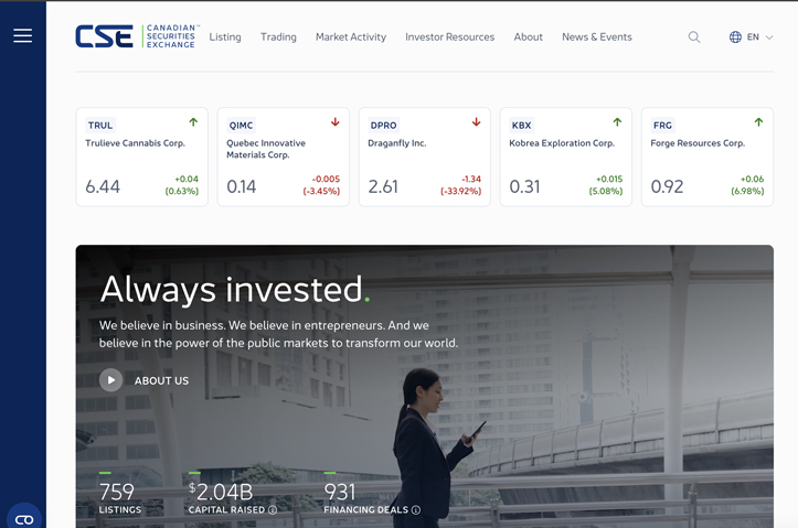 The Canadian Securities Exchange by Dog and Pony Studios Inc.