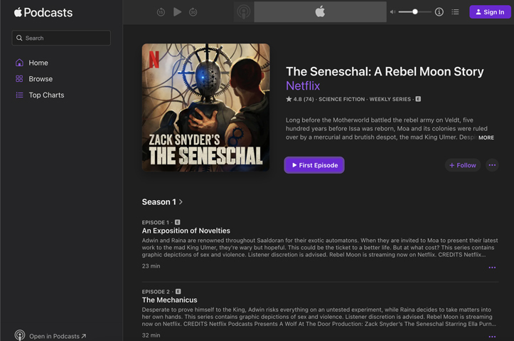 The Seneschal: A Rebel Moon Story by Netflix Podcasts