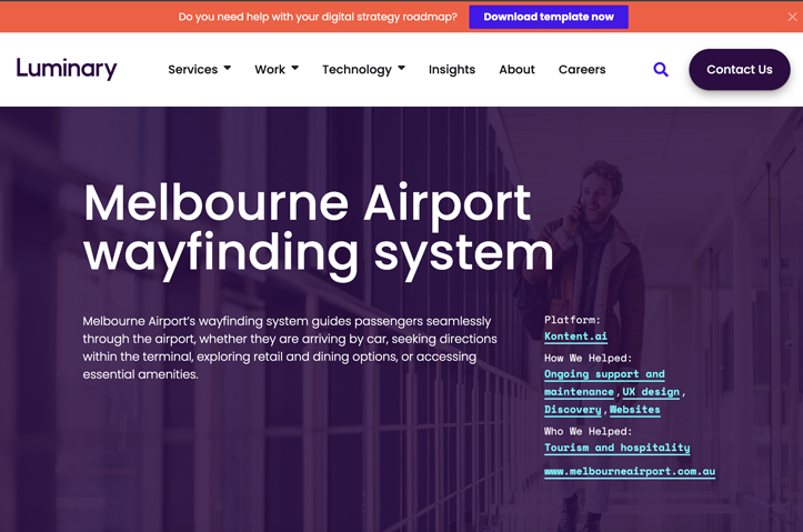 Melbourne Airport wayfinder by Luminary