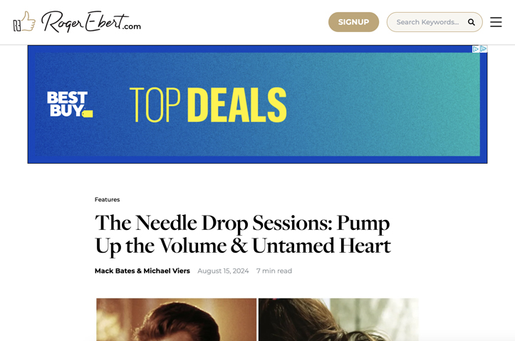 The Needle Drop Sessions: Pump Up the Volume & Untamed Heart by RogerEbert.com