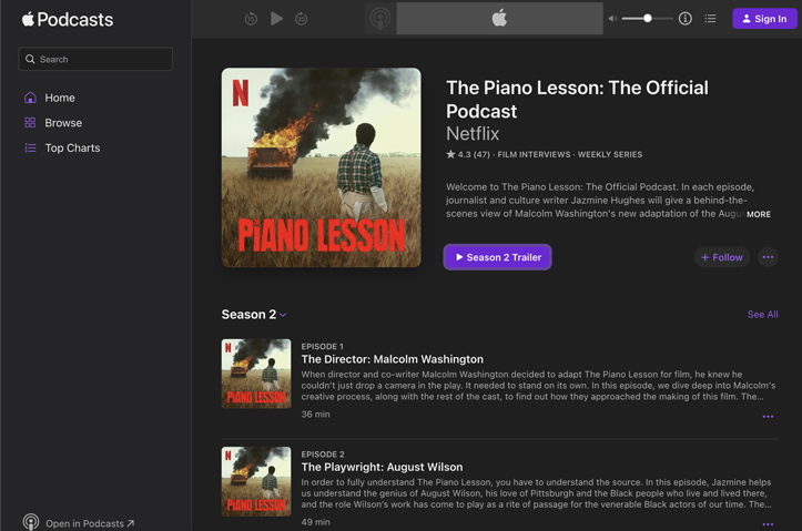 The Piano Lesson: The Official Podcast by Netflix Podcasts