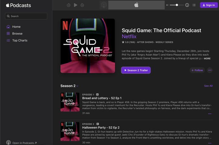 Squid Game: The Official Podcast Season 2 by Netflix Podcasts