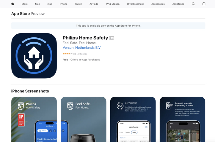 Philips Home Safety app by Philips
