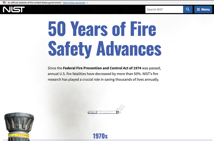 50 Years of Fire Safety Advances by National Institute of Standards and Technology (NIST)