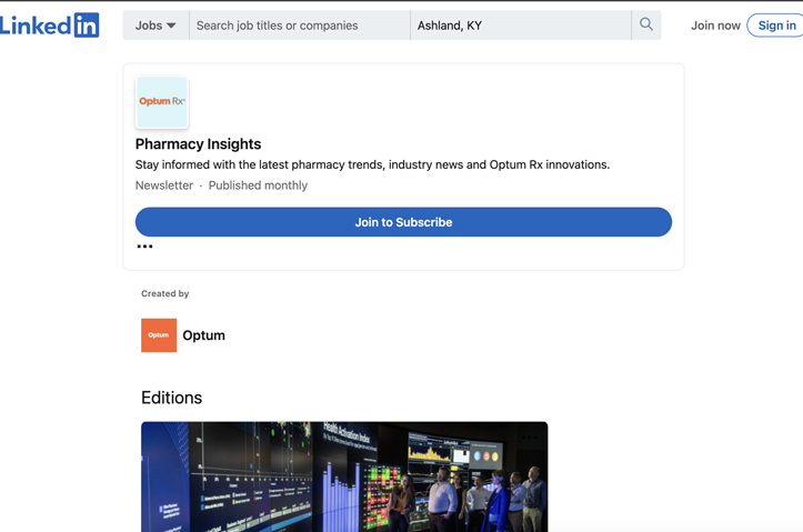 Pharmacy Insights LinkedIn Newsletter by Optum Rx