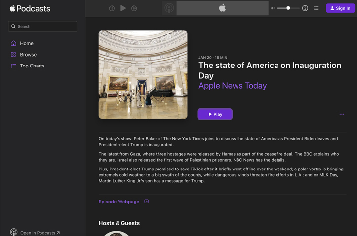The state of America on Inauguration Day by Apple News