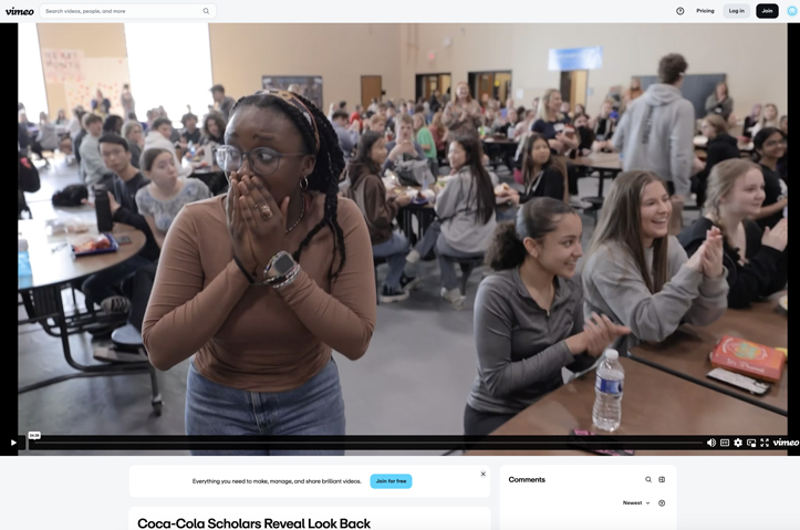Coca-Cola Scholars Reveal Look Back by Mud Mile Communications