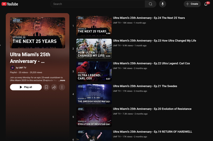 Ultra Miami's 25th Anniversary - Countdown Series by NOMOBO PRODUCTIONS BV