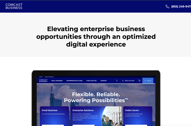 Elevating enterprise business opportunities through an optimized digital experience by Comcast Business