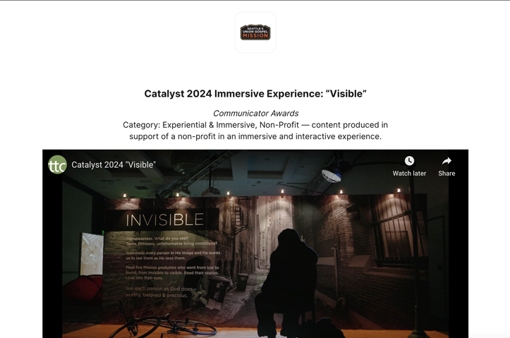 Catalyst 2024: “Visible” by Seattle’s Union Gospel Mission