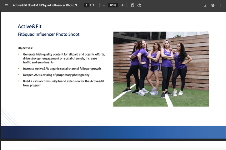 Active&Fit Now™ FitSquad Influencer Photo Shoot by American Specialty Health, Inc.