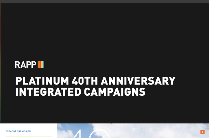 American Express Platinum 40th Anniversary Integrated Campaign by RAPP