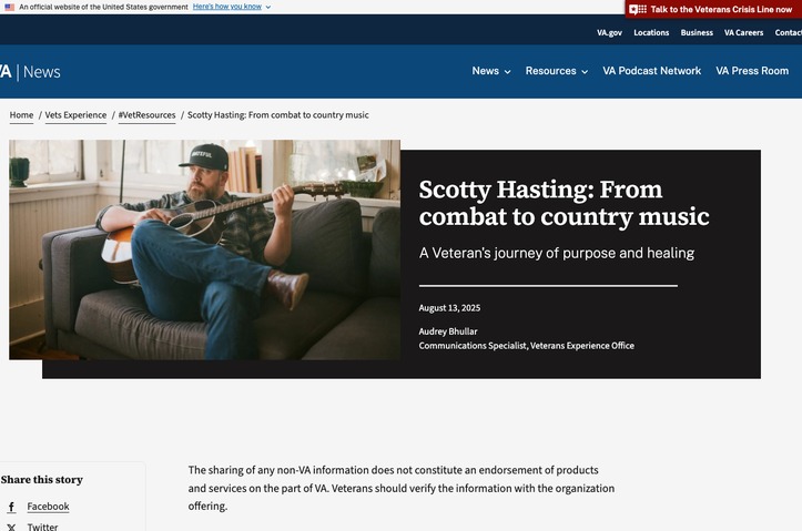 Scotty Hasting: From combat to country music by US Department of Veterans Affairs