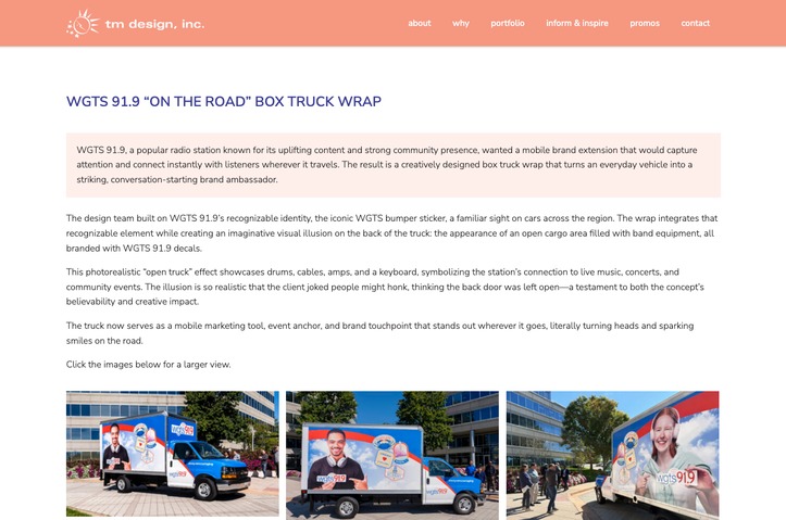 WGTS 91.9 “On the Road” Box Truck Design by TM Design, Inc.