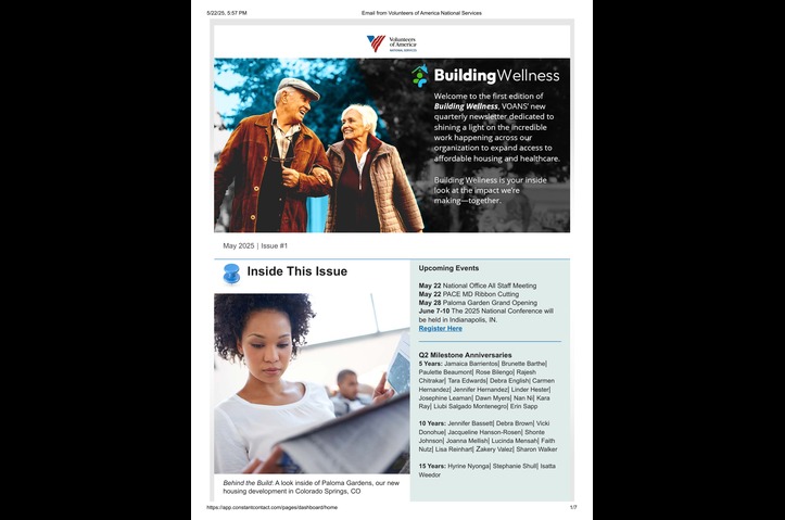 Building Wellness — Laying Foundations for Healthier Lives by Volunteers of America National Services